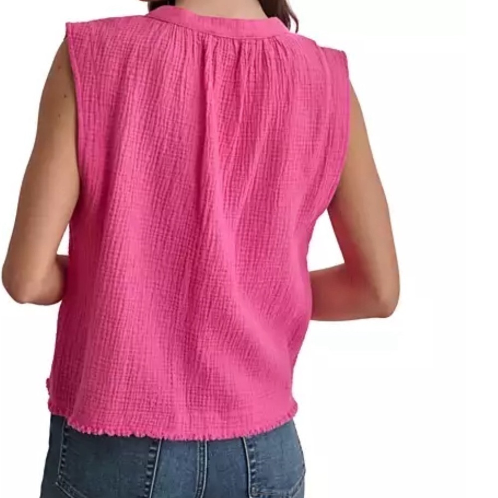 Not for sale Women's L Sleeveless Double-Crepe Gauze Crop Top pullover - Picture 3 of 7